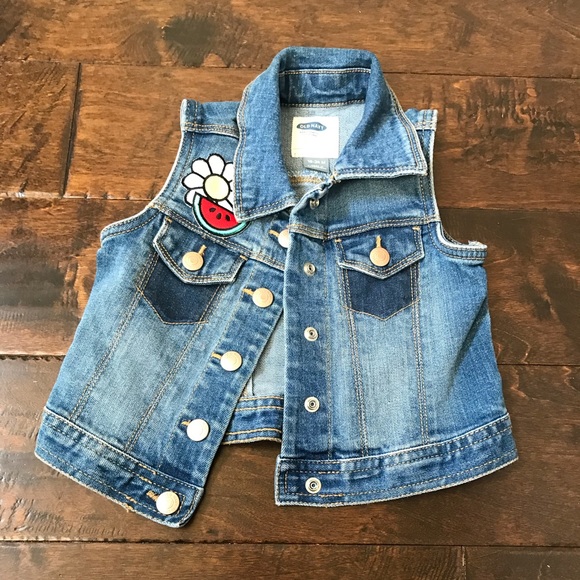 girls blue jean vest
